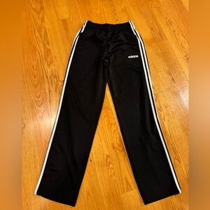 Adidas Black Joggers with White Stripes. Size S.